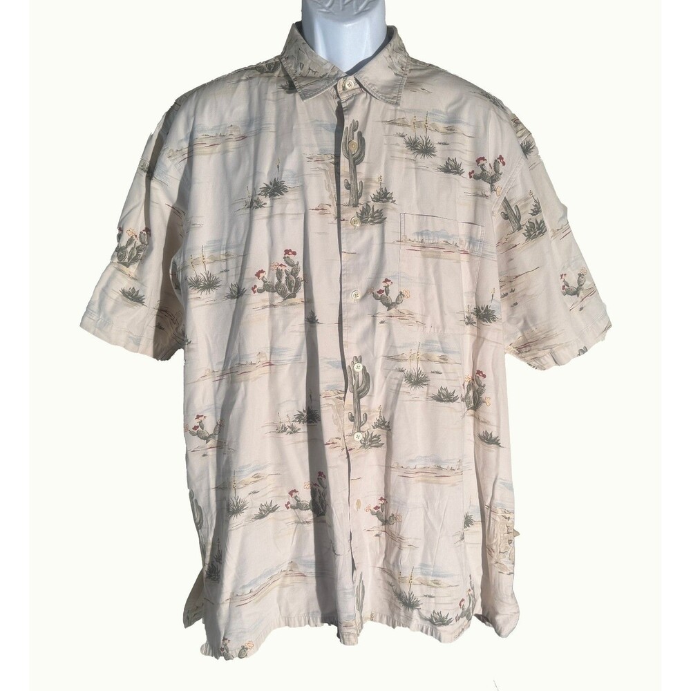 Nautica Mens‎ XL Button Down Shirt Multicolor Cactus Desert Print Casual